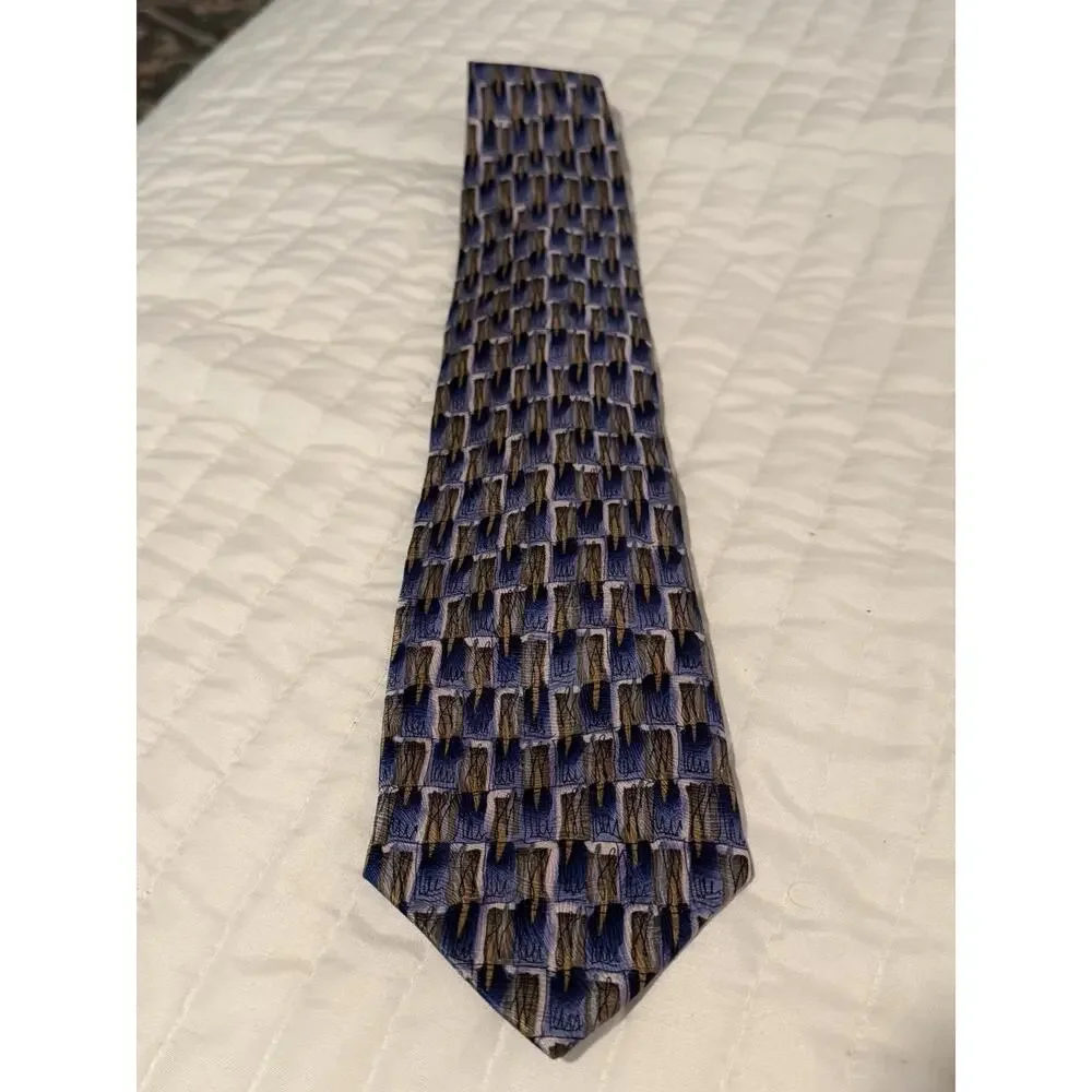 J Garcia Carousel Collection 14 Silk Tie 1996 Jerry Garcia Blue Abstract